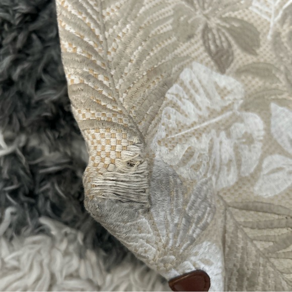 Vintage Tommy Bahama Palm Tree Tropical Print & Leather Trim Shoulder Bag 18x13 - Picture 8 of 12